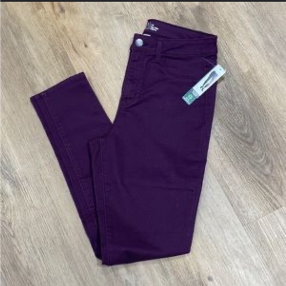 New! Time & Tru High Rise Purple Skinny Jeans/Jeggings Size 2 Tall - Picture 5 of 9